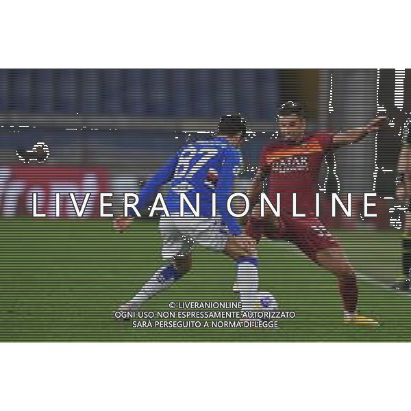 Vigoa/LMedia - UC Sampdoria vs AS Roma - Italian football Serie A match 2020/2021 02 May 2021 - Luigi Ferraris stadium, Genova, Italy Photo showing: ANTONIO CANDREVA (Sampdoria), Bruno da Silva Peres (Roma) @Vigoa/LMedia AG ALDO LIVERANI SAS
