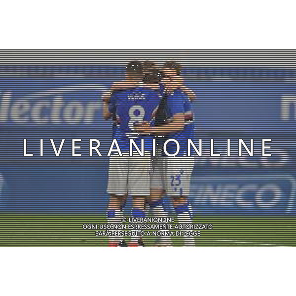 Vigoa/LMedia - UC Sampdoria vs AS Roma - Italian football Serie A match 2020/2021 02 May 2021 - Luigi Ferraris stadium, Genova, Italy Photo showing: Team Sampdoria, celebrates after scoring a goal @Vigoa/LMedia AG ALDO LIVERANI SAS