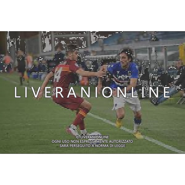 Vigoa/LMedia - UC Sampdoria vs AS Roma - Italian football Serie A match 2020/2021 02 May 2021 - Luigi Ferraris stadium, Genova, Italy Photo showing: Gonzalo Villar (Roma), TOMMASO AUGELLO (Sampdoria) @Vigoa/LMedia AG ALDO LIVERANI SAS