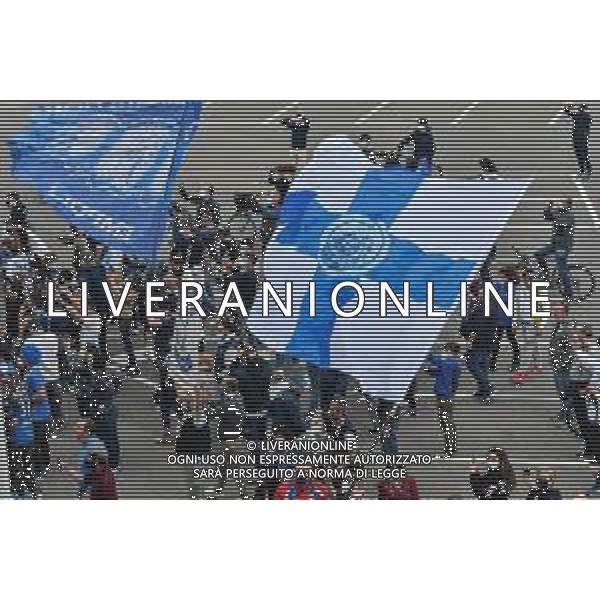 Guglielmii/LMedia - Empoli vs Cosenza - Campionato di Calcio Serie BKT 2020/2021 04 maggio 2021 - Stadio Carlo Castellani, Empoli, Italia Nella foto: I tifosi dell\'Empoli festeggiano la promozione in serie A @Guglielmii/LMedia / AGENZIA ALDO LIVERANI SAS