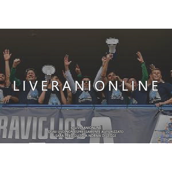 Guglielmii/LMedia - Empoli vs Cosenza - Campionato di Calcio Serie BKT 2020/2021 04 maggio 2021 - Stadio Carlo Castellani, Empoli, Italia Nella foto: I giocatori dell\'Empoli festeggiano la promozione in serie A insieme al presidente Corsi @Guglielmii/LMedia / AGENZIA ALDO LIVERANI SAS