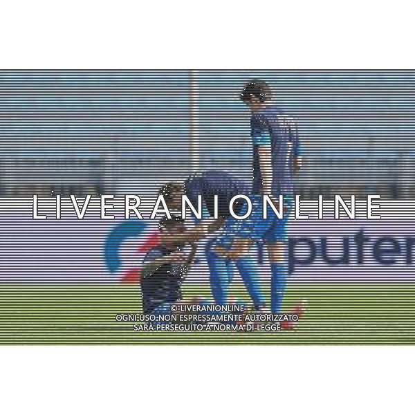 Guglielmii/LMedia - Empoli vs Cosenza - Campionato di Calcio Serie BKT 2020/2021 04 maggio 2021 - Stadio Carlo Castellani, Empoli, Italia Nella foto: I giocatori dell\'Empoli festeggiano la promozione in serie A @Guglielmii/LMedia AG ALDO LIVERANI SAS