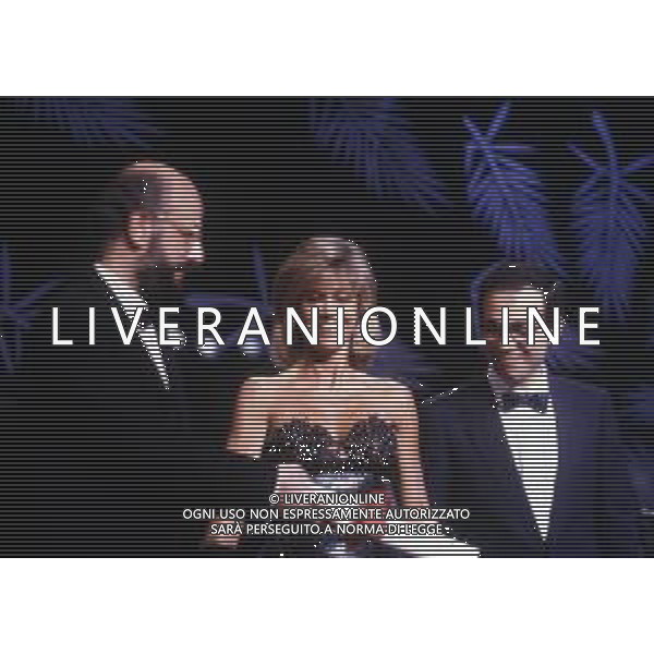 RETROSPETTIVA GIUSEPPE TORNATORE REGISTA NELLA FOTO GIUSEPPE TORNATORE CON JANE FONDA E BERTRAND BILIER AL FESTIVAL DI CANNES NELL\'ANNO 1989 FILM IN CONCORSO“ CINEMA PARADISO“ AG ALDO LIVERANI SAS