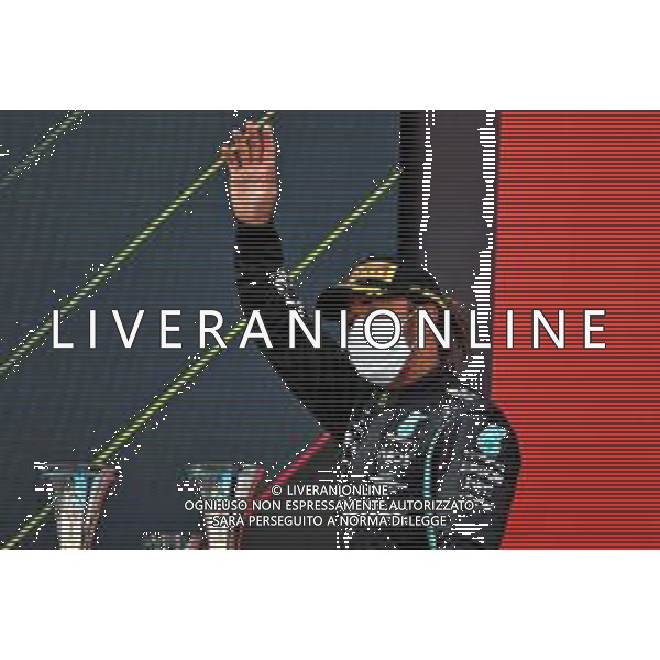 Race winner Lewis Hamilton (GBR) Mercedes AMG F1 celebrates on the podium. 09.05.2021. Formula 1 World Championship, Rd 4, Spanish Grand Prix, Barcelona, Spain, Race Day. - www.xpbimages.com, EMail: requests@xpbimages.com © Copyright: Batchelor / XPB Images / AGENZIA ALDO LIVERANI SAS - ITALY ONLY EDITORIAL USE ONLY