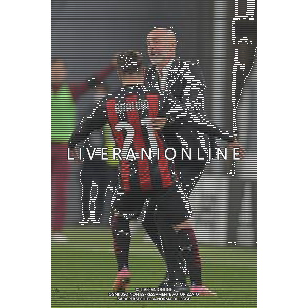 ©Alessandro Falzone/Agenzia Aldo Liverani Torino 09.05.2021 Stadio Allianz Stadium Juventus vs Milan Serie A Tim 2020-2021 Nella foto : ESULTANZA GOL DI BRAHIM DIAZ CON STEFANO PIOLI ©FALZONE / AGENZIA ALDO LIVERANI SAS