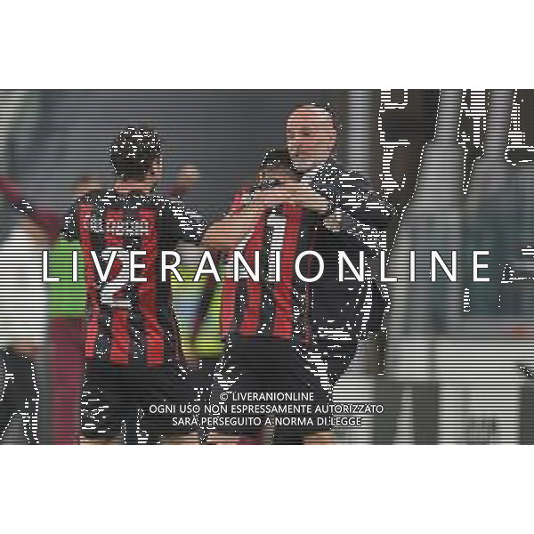 ©Alessandro Falzone/Agenzia Aldo Liverani Torino 09.05.2021 Stadio Allianz Stadium Juventus vs Milan Serie A Tim 2020-2021 Nella foto : ESULTANZA GOL DI BRAHIM DIAZ CON STEFANO PIOLI ©FALZONE / AGENZIA ALDO LIVERANI SAS