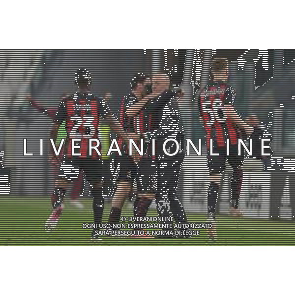 ©Alessandro Falzone/Agenzia Aldo Liverani Torino 09.05.2021 Stadio Allianz Stadium Juventus vs Milan Serie A Tim 2020-2021 Nella foto : ESULTANZA GOL DI BRAHIM DIAZ CON STEFANO PIOLI ©FALZONE / AGENZIA ALDO LIVERANI SAS