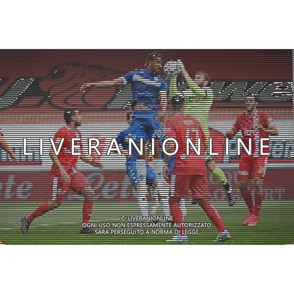 © TVRG Florian Aye\' (Brescia) vicino al gol del vantaggio Monza vs Brewscia Campionato Serie BKT - 38a giornata Monza 10-05-2021 U-Power Stadium foto Roberto Garavaglia/ag. Aldo Liverani sas