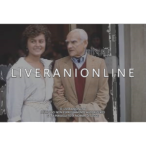 RETROSPETTIVA LORY DEL SANTO SHOWGIRL NELLA FOTO A VENEZIA NEL 1980 CON LO SCRITTORE ALBERTO MORAVIA ©Archivio Giovanni Liverani /AGENZIA ALDO LIVERANI SAS