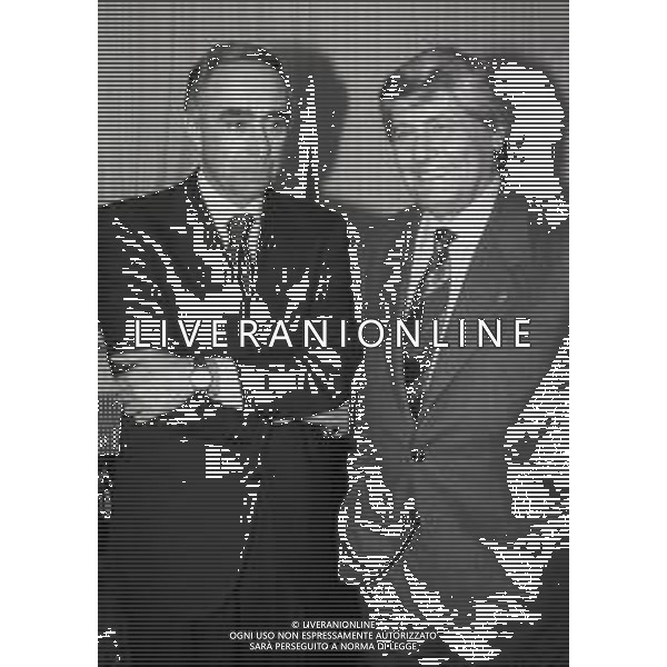 16-12-1997 MILANO FESTA NATALIZIA LEGA CALCIO NELLA FOTO FRANCO CARRARO E LUCIANO NIZZOLA AG ALDO LIVERANI SAS