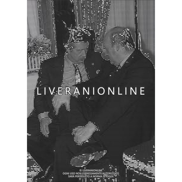 19-12-1996 MILANO HOTEL PPRINCIPE E SAVOIA FESTA NATALIZIA LEGA CALCIO NELLA FOTO VITTORIO CECCHI GORI E PAOLO CASARIN AG ALDO LIVERANI SAS
