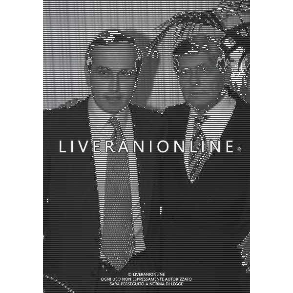 19-12-1996 MILANO HOTEL PPRINCIPE E SAVOIA FESTA NATALIZIA LEGA CALCIO NELLA FOTO GIANCARLO ABETE E LUCIANO NIZZOLA AG ALDO LIVERANI SAS