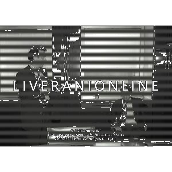 26-06-1996 MILANO LEGA CALCIO RIUNINE DI LEGA NELLA FOTO MASSIMO CELLINO PRESIDENTE CAGLIARI CALCIO CON MASSIMO MORATTI PRESIDENTE FC INTER AG ALDO LIVERANI SAS