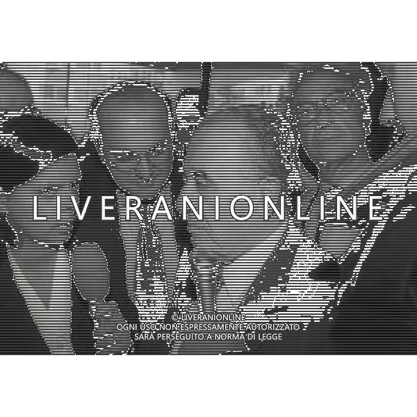 1996 MILANO LEGA CALCIO ASSEGNAZIONE DIRITTI TELEVISIVI ALLA PRESENZA DEI PRESIDENTI NELLA FOTO FRANCO SENSI AG ALDO LIVERANI SAS
