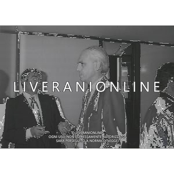 1996 MILANO LEGA CALCIO ASSEGNAZIONE DIRITTI TELEVISIVI ALLA PRESENZA DEI PRESIDENTI NELLA FOTO ALDO SPINELLI E ROBERTO BETTEGA AG ALDO LIVERANI SAS