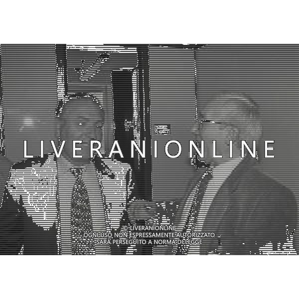 1996 MILANO LEGA CALCIO ASSEGNAZIONE DIRITTI TELEVISIVI ALLA PRESENZA DEI PRESIDENTI NELLA FOTO DOMENICO LUZZARA E VINCENZO MATARRESE AG ALDO LIVERANI SAS