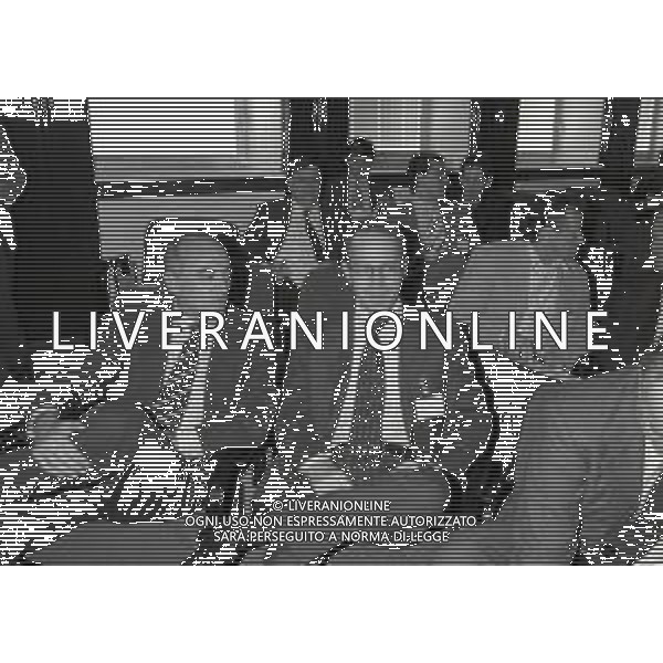1996 MILANO LEGA CALCIO ASSEGNAZIONE DIRITTI TELEVISIVI ALLA PRESENZA DEI PRESIDENTI NELLA FOTO ANTONIO GIRAUDO E ENRICO MANTOVANI AG ALDO LIVERANI SAS