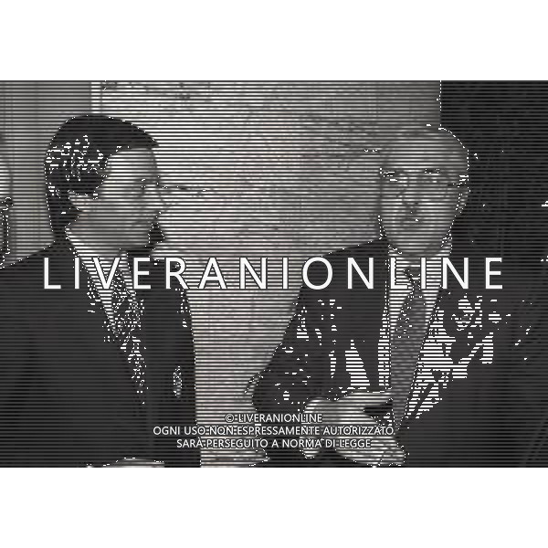 1990 MILANO LEGA CALCIO RIUNIONE PRESIDENTI NELLA FOTO PIERO D\'ELIA E RENZO RIGHETTI AG ALDO LIVERANI SAS