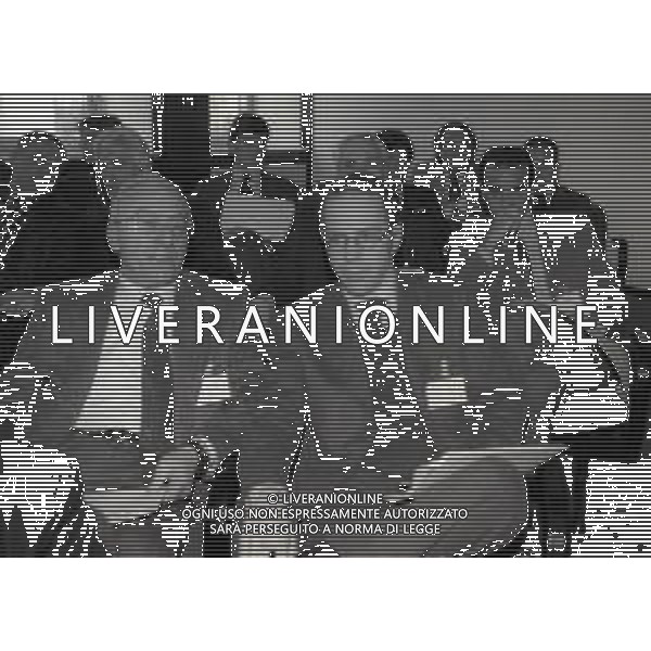 1996 MILANO ASSEMBLEA DI LEGA PRESIDENTI NELLA FOTO DOMENICO LUZZARA E ENRICO MANTOVANI AG ALDO LIVERANI SAS