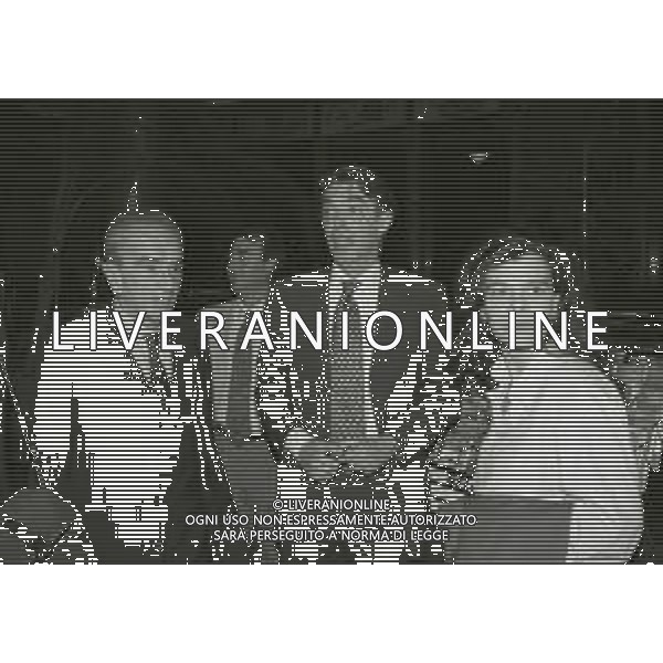 1996 MILANO HOTEL RAMADA PRESENTAZIONE DEL NUOVO MARCHIO DELLA LEGA CALCIO NELLA FOTO GIUSEPPE PRISCO E MASSIMO MORATTI AG ALDO LIVERANI SAS
