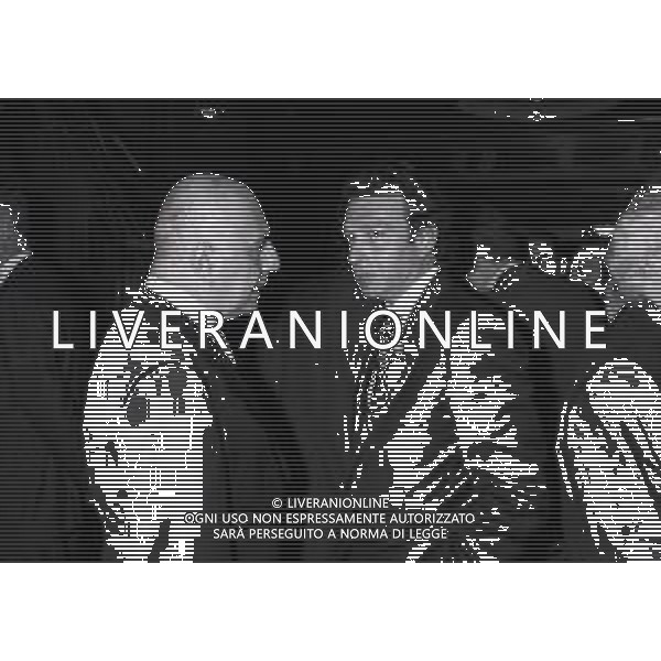 1996 MILANO HOTEL RAMADA PRESENTAZIONE DEL NUOVO MARCHIO DELLA LEGA CALCIO NELLA FOTO ADRIANO GALLIANI E MASSIMO CELLINO AG ALDO LIVERANI SAS