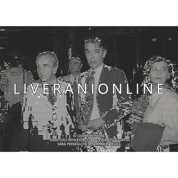 1996 MILANO HOTEL RAMADA PRESENTAZIONE DEL NUOVO MARCHIO DELLA LEGA CALCIO NELLA FOTO GIUSEPPE PRISCO E MASSIMO MORATTI AG ALDO LIVERANI SAS