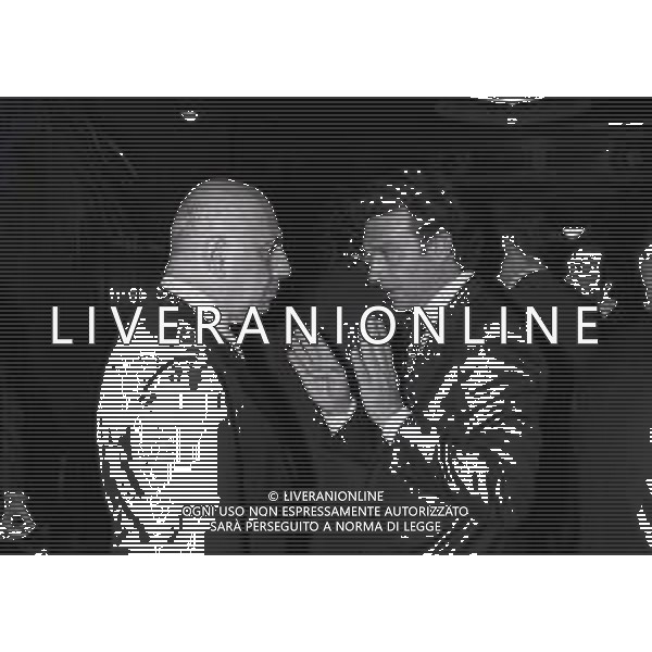 1996 MILANO HOTEL RAMADA PRESENTAZIONE DEL NUOVO MARCHIO DELLA LEGA CALCIO NELLA FOTO ADRIANO GALLIANI E MASSIMO CELLINO AG ALDO LIVERANI SAS