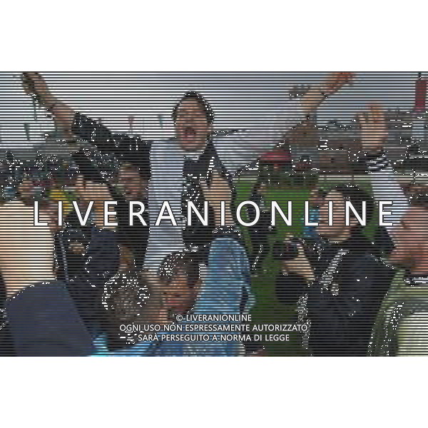 © TVRG Il fantino Andrea Mari vincitore di 6 edizioni del Palio di Siena e di 1 edizione del Palio di Legnano nella foto Andrea Mari dopo la vittoria del Palio di Legnano del 2016 con i colori della contrada San Martino foto Roberto Garavaglia/agenzia Aldo Liverani