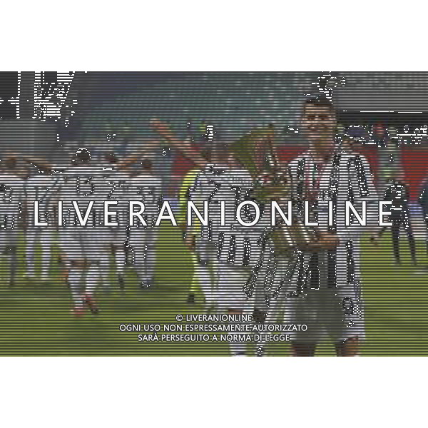 Atalanta - Juventus Finale di Coppa Italia TIMVISION CUP 2021 del 19/05/2021 nella foto: festeggiamenti juventus per la vittoria della timvision cup 2021 Morata Alvaro(Juventus f.c.) ©Claudio Zamagni/Agenzia Aldo Liverani during TIMVISION CUP final match between ATALANTA and JUVENTUS at Mapei Stadium in Reggio-Emilia on May 19 2021 photo credit by Claudio Zamagni/Aldo Liverani Photo Agency/AGENZIA ALDO LIVERANI SAS