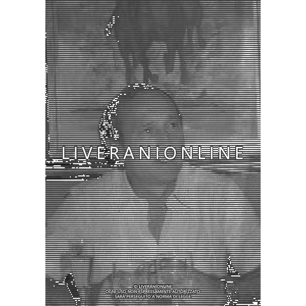 RETROSPETTIVA RINO MARCHESI ALLENATORE NELLA FOTO RINO MARCHESI CONFERENZA STAMPA A MILANO SUL SUO LICENZIAMENTO DA PARTE DELL\'INTER CALCIO ANNO 1983 AG ALDO LIVERANI SAS