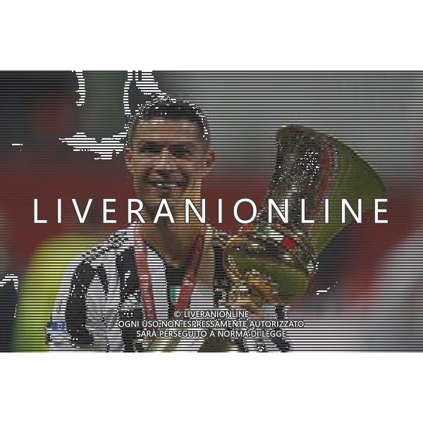 Atalanta - Juventus Finale di Coppa Italia TIMVISION CUP 2021 del 19/05/2021 nella foto: festeggiamenti Cristiano Ronaldo (Juventus f.c.) ©Claudio Zamagni/Agenzia Aldo Liverani Cristiano Ronaldo (Juventus f.c.) during TIMVISION CUP final match between ATALANTA and JUVENTUS at Mapei Stadium in Reggio-Emilia on May 19 2021 photo credit by Claudio Zamagni/Aldo Liverani Photo Agency