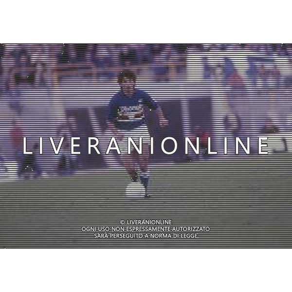 RETROSPETTIVA FAUSTO SALSANO CALCIATORE NELLA FOTO FAUSTO SALSANO CON LA MAGLIA DELLA SAMPDORIA  AG ALDO LIVERANI SAS 