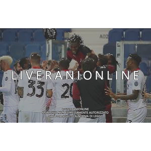 Atalanta-Milan Campionato di Calcio serie A TIM 2020/2021 38a giornata Bergamo, 23 Maggio 2021 Nella foto: i giocatori del Milan esultano a fine gara Ph. Soli - Ag. Aldo Liverani/ AG. ALDO LIVERANI SAS