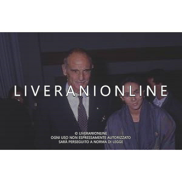 RETROSPETTIVA PHILIPPE LEROY ATTORE NELLA FOTO PHILIPPE LEROY CON SILVIA TORTORA NELL\'ANNO 1987 A MILANO AG ALDO LIVERANI SAS