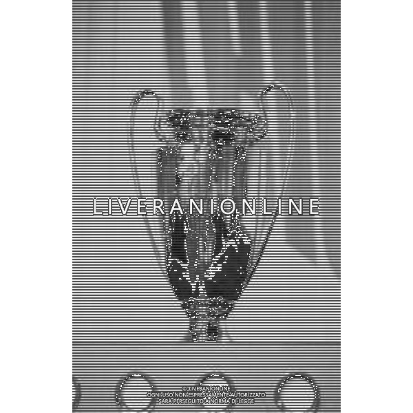 GIOCATORI DELLA SQUADRA DEL MILAN VINCITORE DELLA CHAMPIONS LEAGUE OSPITI A TELEMIKE 1988-1989 NELLA FOTO IL TROFEO, LA COPPA ©Archivio Giovanni Liverani/AGENZIA ALDO LIVERANI SAS
