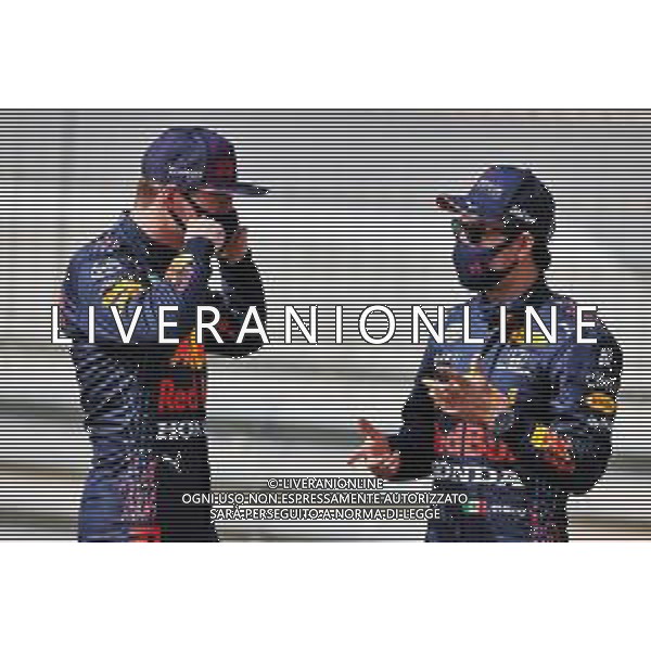 (L to R): Max Verstappen (NLD) Red Bull Racing with Sergio Perez (MEX) Red Bull Racing. 12.03.2021. Formula 1 Testing, Sakhir, Bahrain, Day One. - www.xpbimages.com, EMail: requests@xpbimages.com © Copyright: Moy / XPB Images/ AGENZIA ALDO LIVERANI SAS - ITALY ONLY EDITORIAL USE ONLY