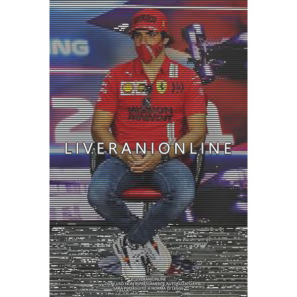 Carlos Sainz Jr (ESP) Ferrari in the FIA Press Conference. 12.03.2021. Formula 1 Testing, Sakhir, Bahrain, Day One. - www.xpbimages.com, EMail: requests@xpbimages.com © Copyright: Batchelor / XPB Images/ AGENZIA ALDO LIVERANI SAS - ITALY ONLY EDITORIAL USE ONLY