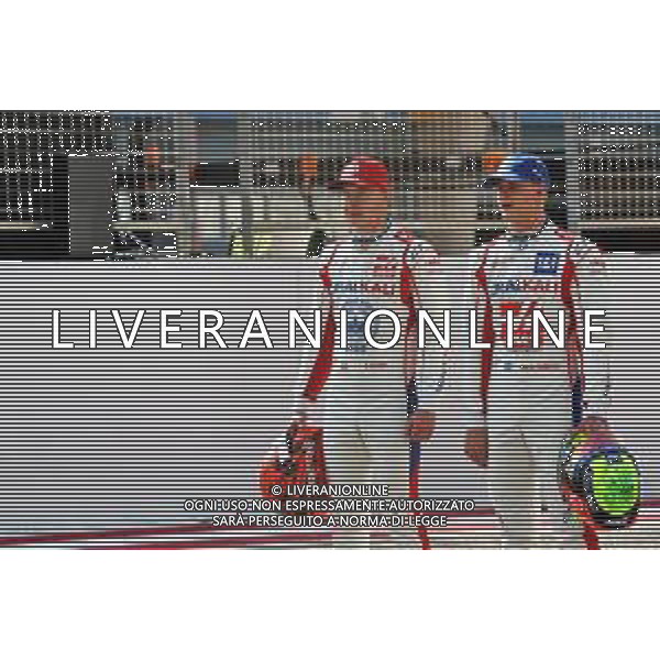 (L to R): Nikita Mazepin (RUS) Haas F1 Team and Mick Schumacher (GER) Haas F1 Team. 12.03.2021. Formula 1 Testing, Sakhir, Bahrain, Day One. - www.xpbimages.com, EMail: requests@xpbimages.com © Copyright: Batchelor / XPB Images/ AGENZIA ALDO LIVERANI SAS - ITALY ONLY EDITORIAL USE ONLY