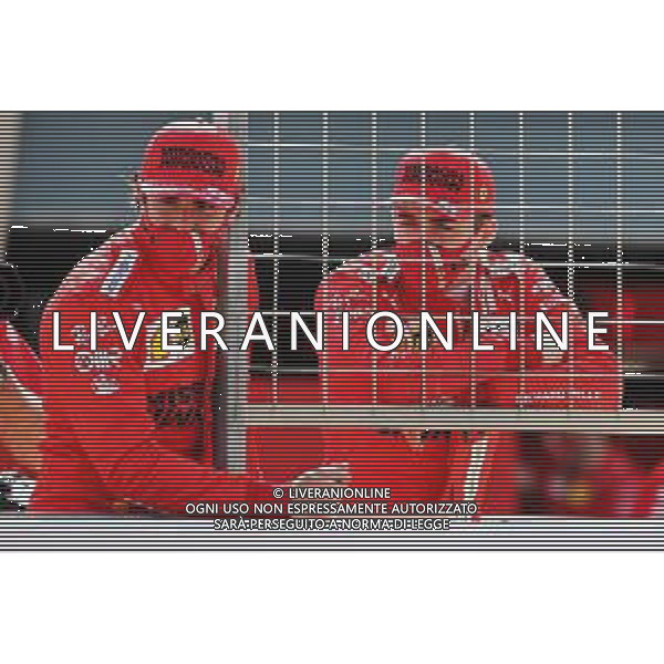 (L to R): Carlos Sainz Jr (ESP) Ferrari and Charles Leclerc (MON) Ferrari. 12.03.2021. Formula 1 Testing, Sakhir, Bahrain, Day One. - www.xpbimages.com, EMail: requests@xpbimages.com © Copyright: Batchelor / XPB Images/ AGENZIA ALDO LIVERANI SAS - ITALY ONLY EDITORIAL USE ONLY