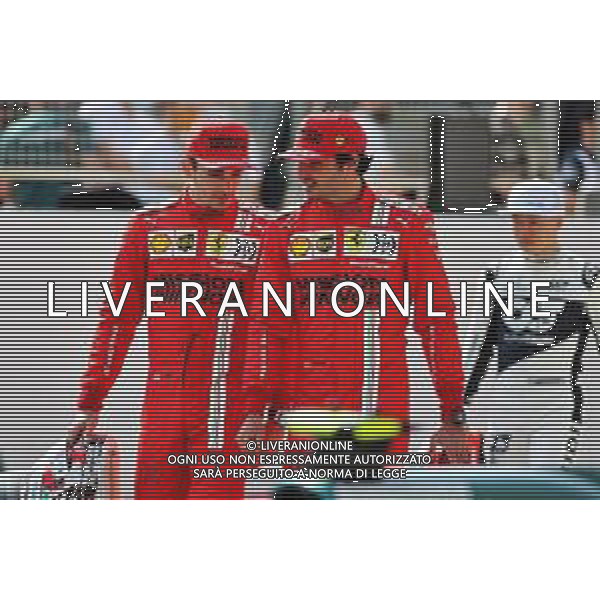 (L to R): Charles Leclerc (MON) Ferrari and Carlos Sainz Jr (ESP) Ferrari. 12.03.2021. Formula 1 Testing, Sakhir, Bahrain, Day One. - www.xpbimages.com, EMail: requests@xpbimages.com © Copyright: Batchelor / XPB Images/ AGENZIA ALDO LIVERANI SAS - ITALY ONLY EDITORIAL USE ONLY