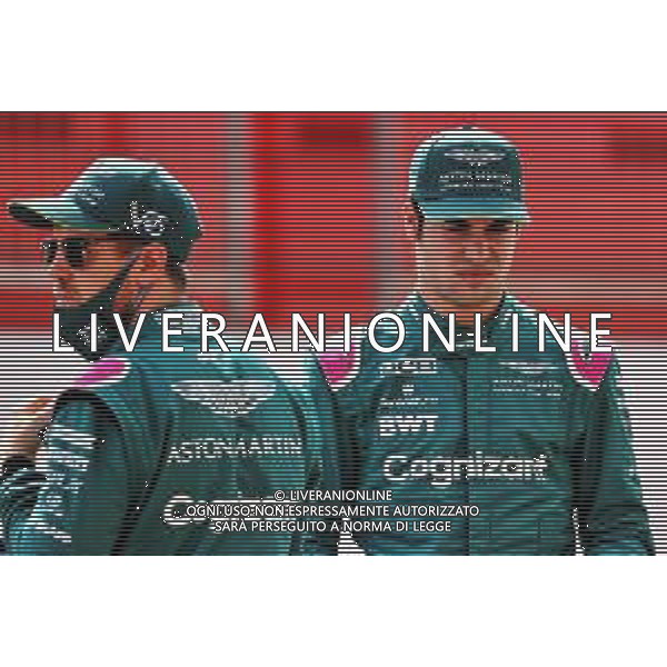 (L to R): Sebastian Vettel (GER) Aston Martin F1 Team and Lance Stroll (CDN) Aston Martin F1 Team. 12.03.2021. Formula 1 Testing, Sakhir, Bahrain, Day One. - www.xpbimages.com, EMail: requests@xpbimages.com © Copyright: Batchelor / XPB Images/ AGENZIA ALDO LIVERANI SAS - ITALY ONLY EDITORIAL USE ONLY
