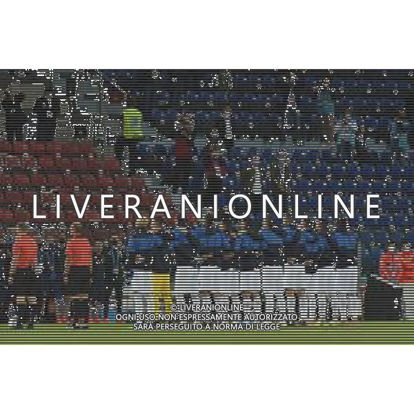 28-5-2021. Amichevole Italia calcio- San Marino calcio, nazionali A. Stadio Sardegna Arnea, Cagliari, Sardegna, Italia. Nella foto: la squadra dell\'Italia in formazione schierata durante l\'inno nazionale Salvatore Moi/Aldo Liverani s.a.s. ©MOI / AGENZIA ALDO LIVERANI SAS