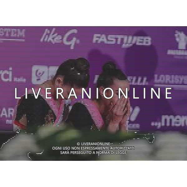 Carabellia/LMedia - Rhythmic Gymnastics World CUP 2021 - Gymnastics 30 May 2021 - Vitrifrigo Arena, pesaro, Italy Photo showing: Maurelli Alessia of Italy Group and Paris Laura of Italy Group @Carabellia/LMedia AG ALDO LIVERANI SAS