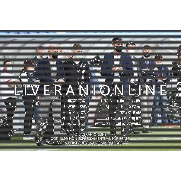 © TVRG da SX Stefano Pioli allenatore Milan maschile, Frederic Massara direttore sportivo Milan e Paolo Maldini direttore area tecnica Milan Milan vs Roma finale Coppa Italia femminile Timvision Mapei Stadium - Stadio Citta\' del Tricolore Reggio Emilia 30-05-2021 foto Roberto Garavaglia/ag. Aldo Liverani sas