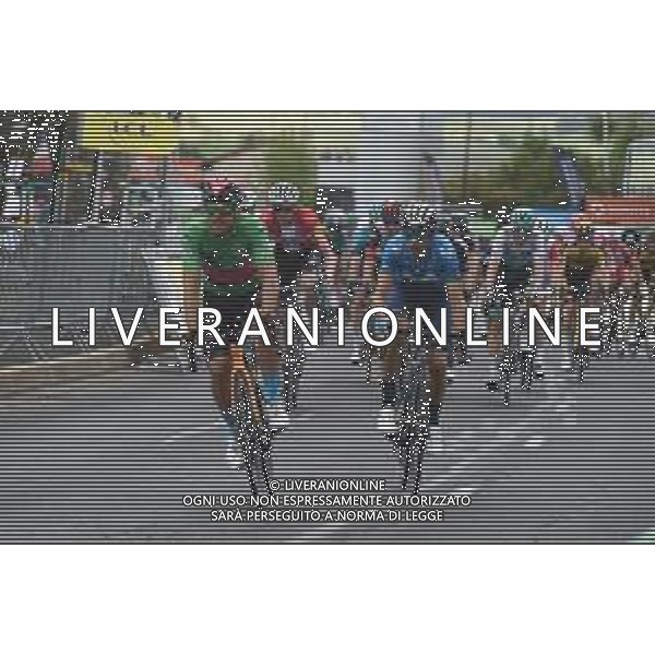 31-05-2021 Criterium Du Dauphine Libere; Tappa 02 Brioude - Saugues; 2021, Bahrain - Victorious; 2021, Movistar; Colbrelli, Sonny; Valverde, Alejandro; Saugues; ©SIROTTI/AGENZIA ALDO LIVERANI SAS