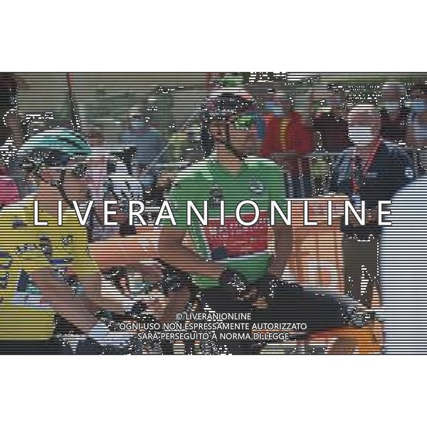 01-06-2021 Criterium Du Dauphine Libere; Tappa 03 Langeac - Saint Haon Le Vieux; 2021, Bora - Hansgrohe; 2021, Bahrain - Victorious; Postlberger, Lukas; Colbrelli, Sonny; Langeac; ©SIROTTI/AGENZIA ALDO LIVERANI SAS