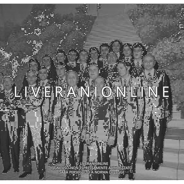 I LEGNANESI COMPAGNIA TEATRALE DIALETTALE A MILANO NEL 1973 - RETROSPETTIVA NELLA FOTO FELICE MUSAZZI, RENATO LOMBARDI, CARLETTO OLDRINI E TONY BARLOCCO ©Archivio Giovanni Liverani/DFP/AGENZIA ALDO LIVERANI SAS
