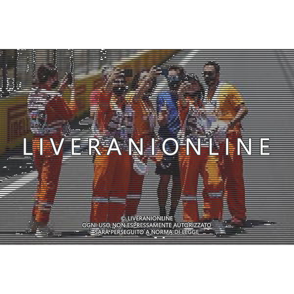 Fernando Alonso (ESP) Alpine F1 Team with marshals on the circuit. 03.06.2021. Formula 1 World Championship, Rd 6, Azerbaijan Grand Prix, Baku Street Circuit, Azerbaijan, Preparation Day. - www.xpbimages.com, EMail: requests@xpbimages.com © Copyright: Charniaux / XPB Images/AGENZIA ALDO LIVERANI SAS - ITALY ONLY EDITORIAL USE ONLY