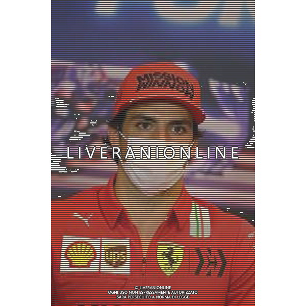 Carlos Sainz Jr (ESP) Ferrari in the FIA Press Conference. 03.06.2021. Formula 1 World Championship, Rd 6, Azerbaijan Grand Prix, Baku Street Circuit, Azerbaijan, Preparation Day. - www.xpbimages.com, EMail: requests@xpbimages.com © Copyright: FIA Pool Image for Editorial Use Only/AGENZIA ALDO LIVERANI SAS - ITALY ONLY EDITORIAL USE ONLY