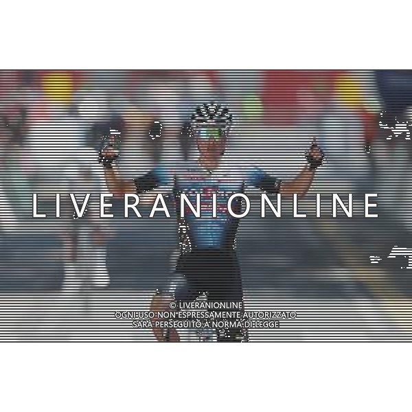 IMOLA 04 06 2021 GIRO D\'ITALIA UNDER 23 NELLA FOTO TAPPA RICCIONE-IMOLA ARRIVO DEL VINCITORE JUAN AYUSO ©SANNA /AGENZIA ALDO LIVERANI SAS